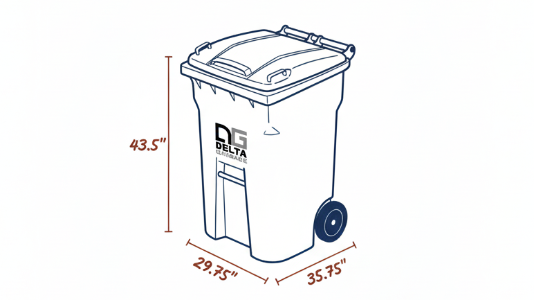 90 gallon residential garbage can